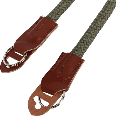 Immagine prodotto di Cinghia da collo per fotocamera, cintura morbida in pelle di vacchetta e nylon per fotocamere reflex digitali, OD, verde