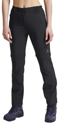 Produktbild von ATHL DPT. Damen Funktionelle Wanderhose/Lange Trekkinghose mit abnehmbaren Beinen als Wandershorts, Zip-Off Schwarz, Gr. 38