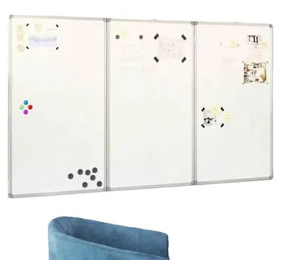 Imagen del producto de Pizarra blanca, superficie magnética, diseño portátil, color verde militar