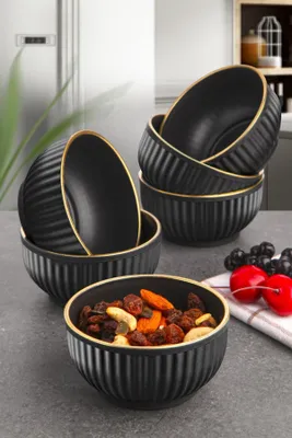 Zdjęcie produktu dla Hermia Concept, C-DD07 - Black, miski, zestaw misek (6-częściowy), czarny, tworzywo sztuczne, 10 x 10 x 5 cm