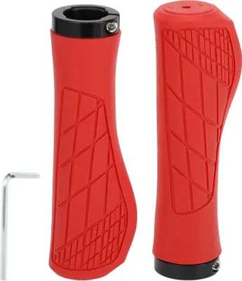 Image de Protège-Poignées de Guidon de Vélo 134mm de Long Léger | Protecteur d'Extrémité de Poignées de Vélo Rouge 1 Paire