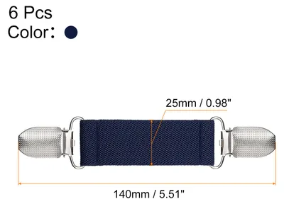 Produktbild von 6 Stš¹ck Kleid Regeln Clips Pullover Schal Strickjacke Kragen Schal Clip Elastische Kleid Clips Zurš¹ck Cinch fš¹r Frauen Dunkel Blau
