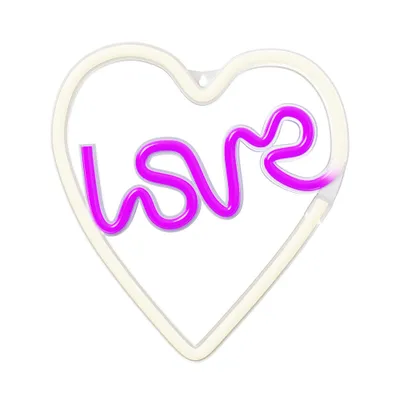 Image de Néon LED lumière de signe USB LED lumière Accueil veilleuse Amour+CœurViolet/blanc
