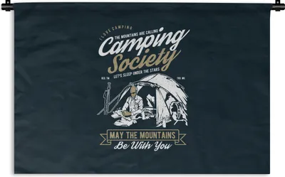 Produktbild von MuchoWow® Wandteppich Wandbehang Zelt - Camping - Vintage 60x40 cm Tapisserie Dekoration Wandtuch - Wanddekorationen