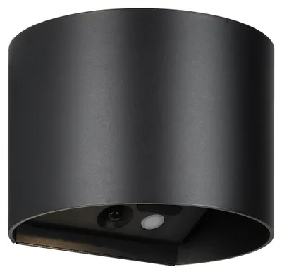 LED Outdoor-Wandleuchte mit Sensor, Up & Down, schwarz matt, 2x1W