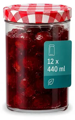 Image de Bocaux en verre avec couvercle à vis, 440 ml, lot de 12, bocaux de conservation pour la cuisine