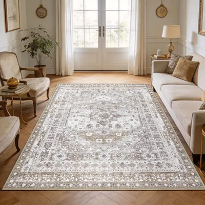 Zdjęcie produktu dla Vintage dywan do prania 160 x 230 cm - Antypoślizgowy dywan do salonu i sypialni