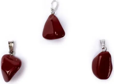 Immagine prodotto di Ciondolo con pietra preziosa di diaspro rosso forato - confezione da 5 pezzi - ± 1-2,5 cm