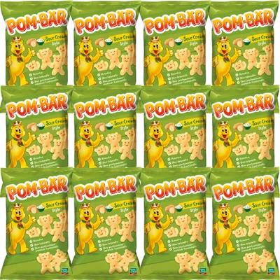 Produktbild von Pom-Bär Sour Cream Kartoffelsnack VPE (12x75g Packung)