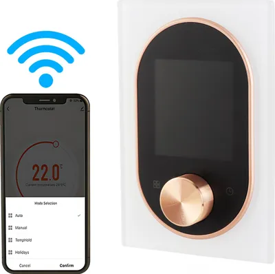 Image de Thermostat intelligent pour la maison Thermostat de chauffage électrique avec écran tactile numérique et bouton réglable 5+1+1 Programmation hebdomadaire Manuel Auto Mode vacances