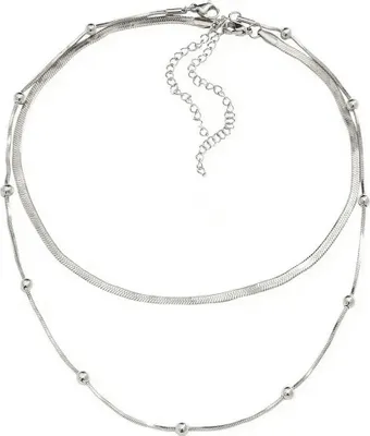 Produktbild von Rosaria Halskette aus Edelstahl - Elegante Silberkette für Damen KP28345