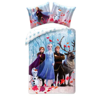 Produktbild von Disney Frozen Bettwäsche Eiskönigin Anna Elsa Snow Kopfkissen Bettdecke 135/140x200