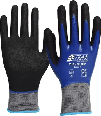 Produktbild von Nitras Schutzhandschuh Größe 10 Oil Grip blau