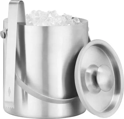 Isolierter Eiskübel 4L - Doppelwandiger Metall-Eimer Mit Thermometer