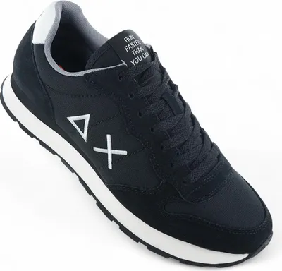A single black sneaker is shown against a white background.