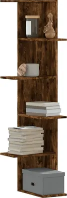 Immagine prodotto di Maison Exclusive - Scaffale angolare da parete in rovere affumicato 36,5x36,5x140 cm Materiale ligneo
