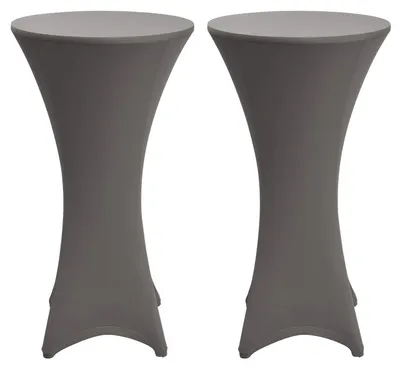 Stretch-Statafelbezüge Set 2er, Antirutsch, Ø 80-85 cm, bügelfrei