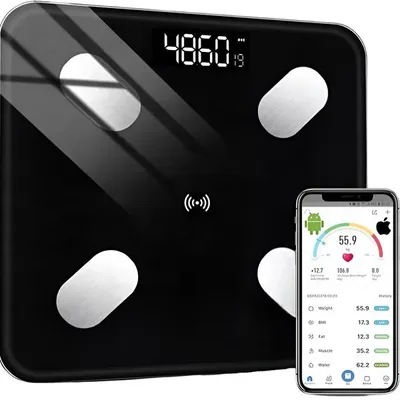 Produktbild von Intelligente Badezimmerwaage 180 kg Präzise analytisch mit Bluetooth iOS/Android