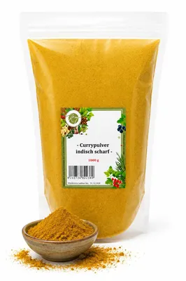 Produktbild von KT 1000 g / 1 Kg Curry Pulver indisch Curry Gewürzmischung scharf - 1 A Qualität