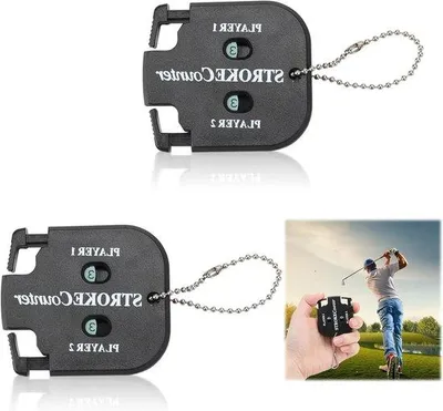 Image de 2 télémètres de golf numériques avec chaîne, en ABS robuste, noir, pour 2 joueurs