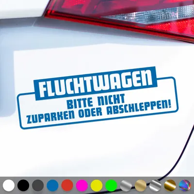 Produktbild von PantherPixel Fluchtwagen Aufkleber Bitte Nicht Zuparken Abschleppen Sticker Auto Geschenkidee Farbe Blau
