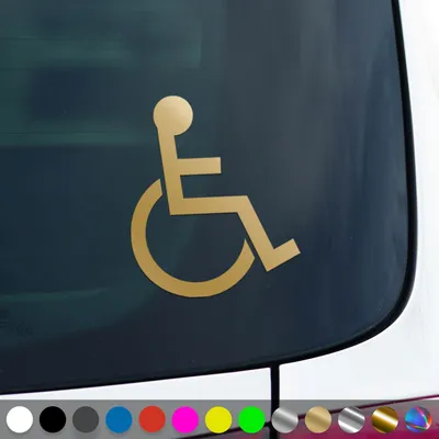 Produktbild von PantherPixel Behindert Aufkleber Handicap Rollstuhlfahrer Sticker Auto Geschenkidee Farbe Gold