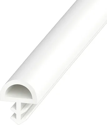Imagen del producto de Burlete de PVC, 8 mm x 5 m, blanco, para protección contra el viento y el ruido