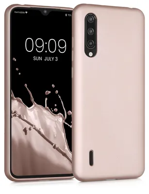 Produktbild von kwmobile Handyhülle für Xiaomi Mi 9 Lite Hülle - Silikon Case metallisch schimmernd - Schutzhülle Cover - Metallic Rosegold