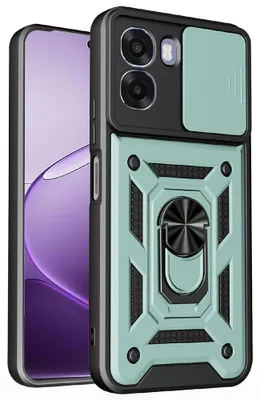 Produktbild von Coverup Armor Ring Ständer Back Cover mit Kamera Schutz - OPPO A6x 4G / 5G Hülle - Grün