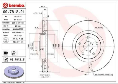 Produktbild von BREMBO Bremsscheiben (2 Stück) Vorderachse 09.7812.21