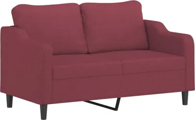 Image de vidaXL Canapé 2 places vin rouge 140 cm Tissu
