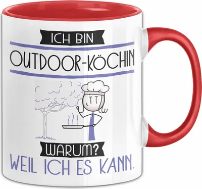 Produktbild von Outdoor-Köchin Tasse Geschenk Ich Bin Outdoor-Köchin Warum Weil Ich Es Kann Geschenkidee Geburtstag (Rot)