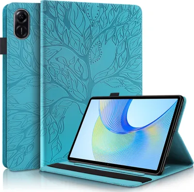 Produktbild von Für Honor Pad X9 / X8 Pro Baum Muster Kunstleder Hülle Cover Tasche Case Blau