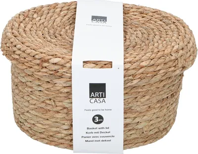 Zdjęcie produktu dla Zestaw Arti Casa z pokrywką, 3 sztuki – wielofunkcyjne pojemniki z pokrywką – kosze w 3 rozmiarach: S, M i L – maks. średnica 25 cm – stylowa dekoracja wnętrz – do różnych pomieszczeń