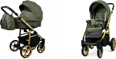 Produktbild von BabyLux® Color Lux | 2in1 Kinderwagen Set | Olive | Kombikinderwagen | Kinderwagenset | Buggy +
