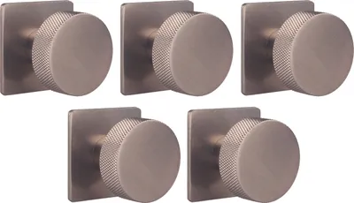 Immagine prodotto di Natural Goods Berlin maniglie per mobili rotonde ACHSE, pomelli per mobili con ⌀35mm, pomelli per armadi adatti a spessori di ante di 15-22mm, maniglie per armadi da cucina, cassettiere, credenze ecc., aspetto acciaio inox, 5 pezzi