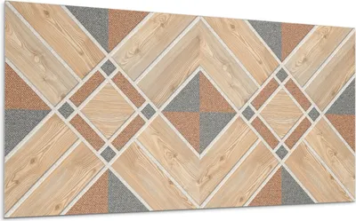 Produktbild von Geometrisches Muster Mit Holz – Selbstklebende Fliesen – Wandverkleidung – Wandpaneel – PVC Fliesen – Vinylflisen – PCV Flisen – Selbstklebend – Wanddeko – 6 Stück 60 x 30 cm