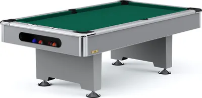 Produktbild von Automaten Hoffmann Billardtisch "Club Pro III" Dekor Grau, Grey, Simonis 860, 8 ft (Spielfeld 224x112 cm)