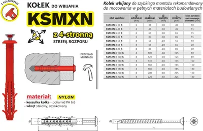 Obrázok produktu pre Kołek Szybki Montaż Z Kołnierzem Ksmxn 8*80Mm
