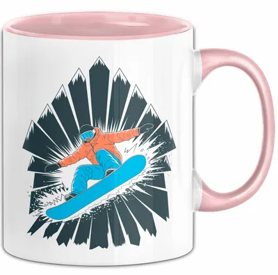Produktbild von Snowboarder Tasse Geschenk Lustige Geschenkidee Spruch Für Berg Fahrer (Rosa)