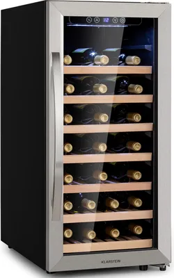 Obrázok produktu pre Klarstein vinotéka, slim, 1 zóna, sklenené dvere, UV ochrana, 5-18 °C, 38 fliaš