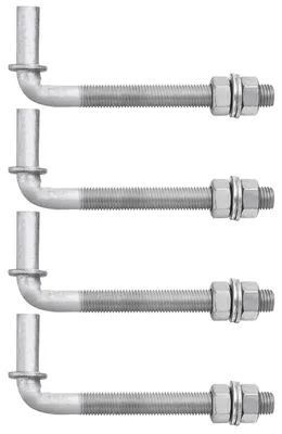 4er-Set J-Bolzen-Torscharniere, 15,2 cm, verzinkter Stahl