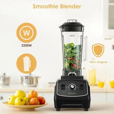 Immagine prodotto di Frullatore da cucina ad alte prestazioni - G5200 - 2200 W (3 CV) - 6 lame - Contenitore in Tritan senza BPA - 220–240 V - Nero