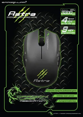 Immagine prodotto di Dragonwar Astra Gaming 39944: Mouse da gioco cablata per PC e Mac – Colore nero