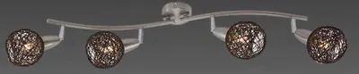 Produktbild von Briloner Nature Deckenlampe 4-flammig Spot Schwenkbar Strahler Matt-Nickel-Dunkelbraun