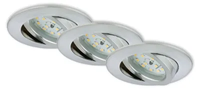 Zdjęcie produktu dla Lampa wpuszczana LED zestaw 3 aluminiowa 6,5W ściemnialna IP23 Ø8,2cm plastikowa Briloner