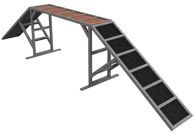 Obrázok produktu pre Agilitová prekážka pre psov s bezpečnostnou zábranou | Farba: Sivá | Rozmery: 55 x 335 x 60 cm