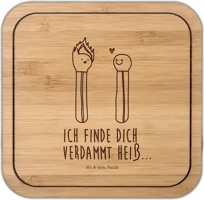Produktbild von Mr. & Mrs. Panda Tischuntersetzer Streichhölzer - Transparent - Geschenk, Coaster, Liebesbeweis, Liebesgeschenk, Untersetzer Kork, Hocheitstag, gläseruntersetzer