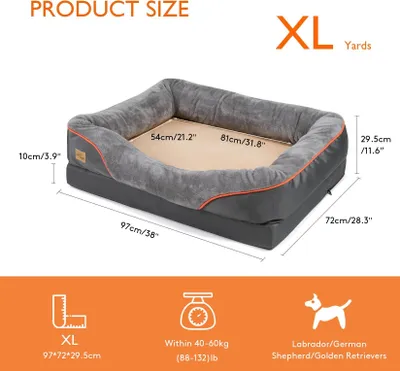 Obrázok produktu pre Posteľ pre psa XL – pelieška pre veľké psy – mäkká – teplá podložka z fleeču – vhodná pre alergikov – vodotesná spodná časť – odnímateľný a prateľný poťah