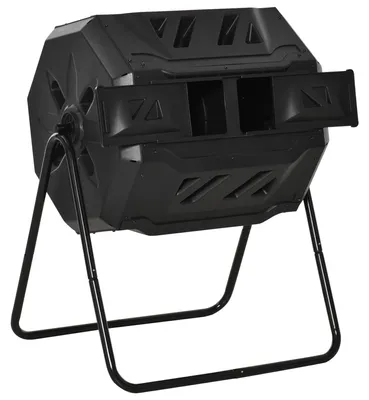 Obrázek produktu pro Dvoukomorový kompostér, 160 l, ocel a plast